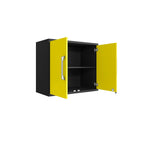 Lunde Floating Garage Cabinet - Matte Black/Yellow - Set of 3
