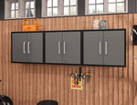 Lunde Floating Garage Cabinet - Matte Black/Grey - Set of 3