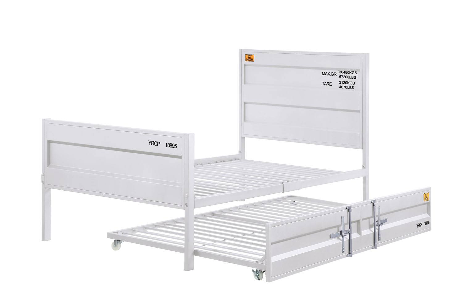 Konto Industrial Twin Bed - White