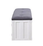 Konto Industrial Storage Bench - White/Grey