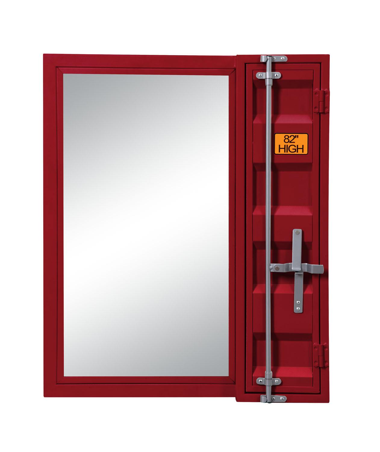 Konto Industrial Vanity Mirror - Red
