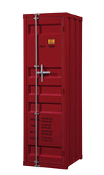 Konto Industrial Tall Wardrobe - Red