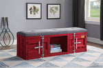 Konto Industrial Storage Bench - Red/Grey