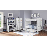 Konto Industrial Desk and Hutch - White