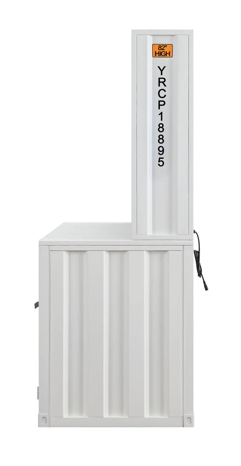 Konto Industrial Desk and Hutch - White