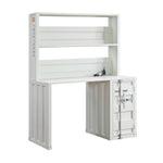 Konto Industrial Desk and Hutch - White