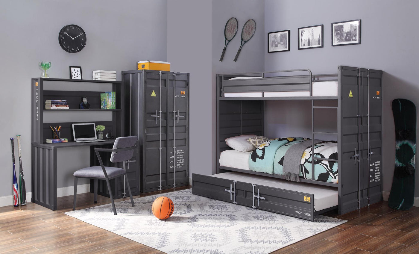 Konto Industrial Twin Trundle - Gunmetal Grey