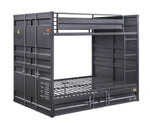 Konto Industrial Full Bunk Bed with Trundle - Gunmetal Grey