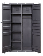 Konto I Industrial Tall Wardrobe - Gunmetal Grey
