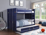 Konto Industrial Full Bunk Bed with Trundle - Blue