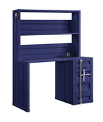 Konto Industrial Desk and Hutch - Blue