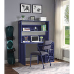 Konto Industrial Desk and Hutch - Blue