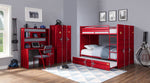 Konto Industrial Full Bunk Bed with Trundle - Red