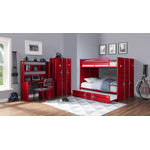 Konto I Industrial Tall Wardrobe - Red
