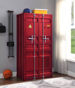 Konto I Industrial Tall Wardrobe - Red