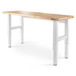 Gladiator Hammered White 6' Adjustable Height Hardwood Workbench - GAWB06HWGW