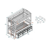 Kanye Twin Bunk Bed - White