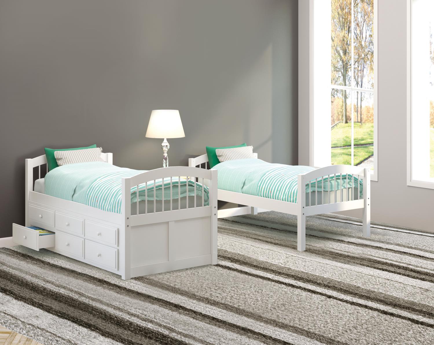 Kanye Twin Bunk Bed - White