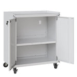 Maximus 31.5" Mobile Garage Cabinet with Shelves - White