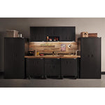 Ready-to-assemble Full-door Wall Gearbox - Hammered Granite Storage Solution