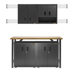 Ready-to-assemble 3/4 Door Wall Gearbox - Hammered Granite Storage Solution