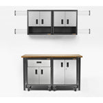 Ready-to-assemble 3/4 Door Wall Gearbox - Silver Tread Storage Solution
