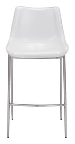Teglberg Bar Height Stool - White/Silver - Set of 2