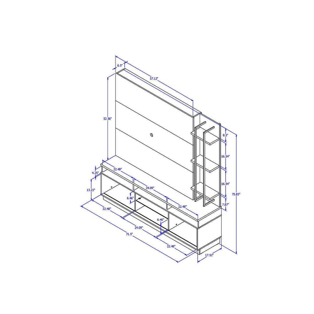 Norup 71" Entertainment Centre - Off White Gloss