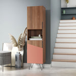 Velling Bookcase Cabinet - Brown/Pink