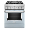 KitchenAid Misty Blue Smart Dual Fuel Freestanding Range (4.1 Cu. Ft.) - KFDC500JMB
