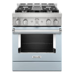 KitchenAid Misty Blue Smart Freestanding Commercial Gas Range (4.1 Cu. Ft.) - KFGC500JMB