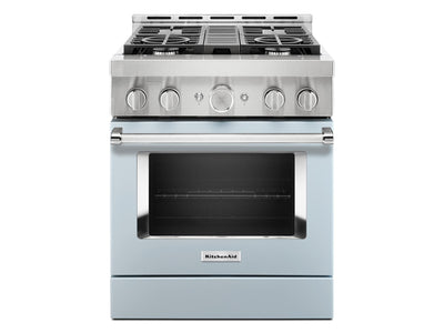 KitchenAid Misty Blue Smart Freestanding Commercial Gas Range (4.1 Cu. Ft.) - KFGC500JMB