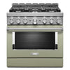 KitchenAid Matte Avocado Smart Freestanding Gas Range (5.1 Cu. Ft.) - KFGC506JAV