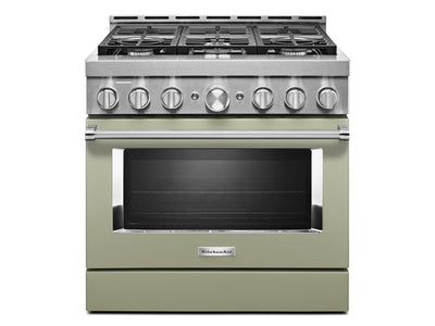 KitchenAid Matte Avocado Smart Freestanding Gas Range (5.1 Cu. Ft.) - KFGC506JAV