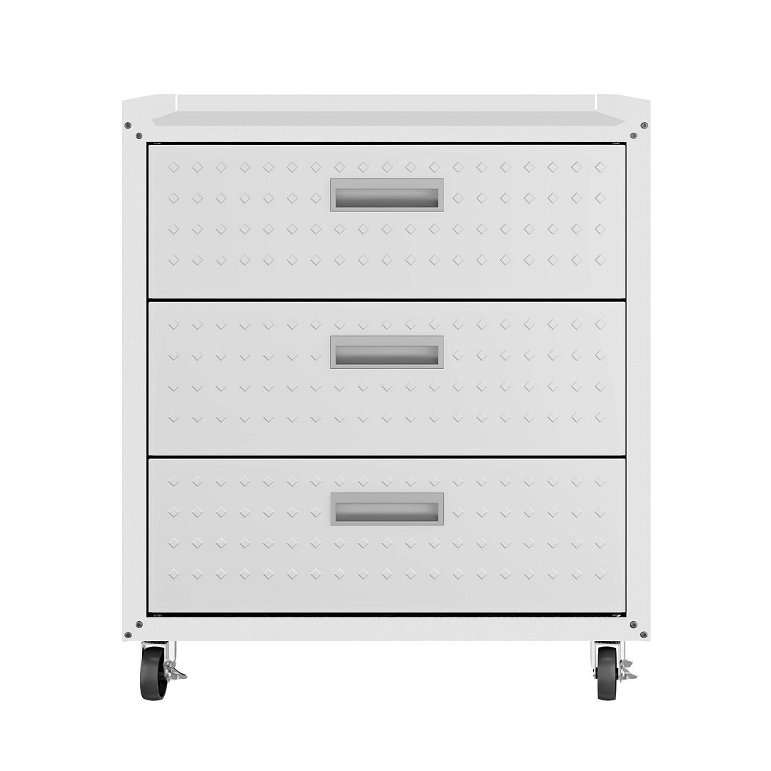 Maximus 31.5" Mobile Garage Chest with Drawers - White
