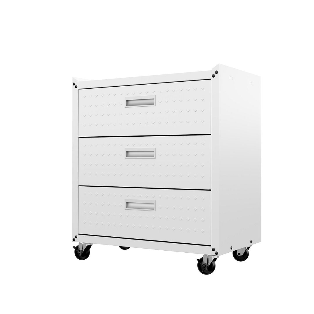 Maximus 31.5" Mobile Garage Chest with Drawers - White
