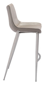 Teglberg Bar Height Stool - Greyish Brown/Silver - Set of 2