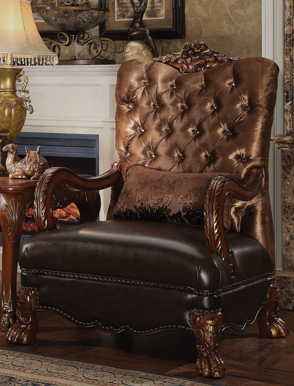 Constantine Accent Chair - Cherry Oak
