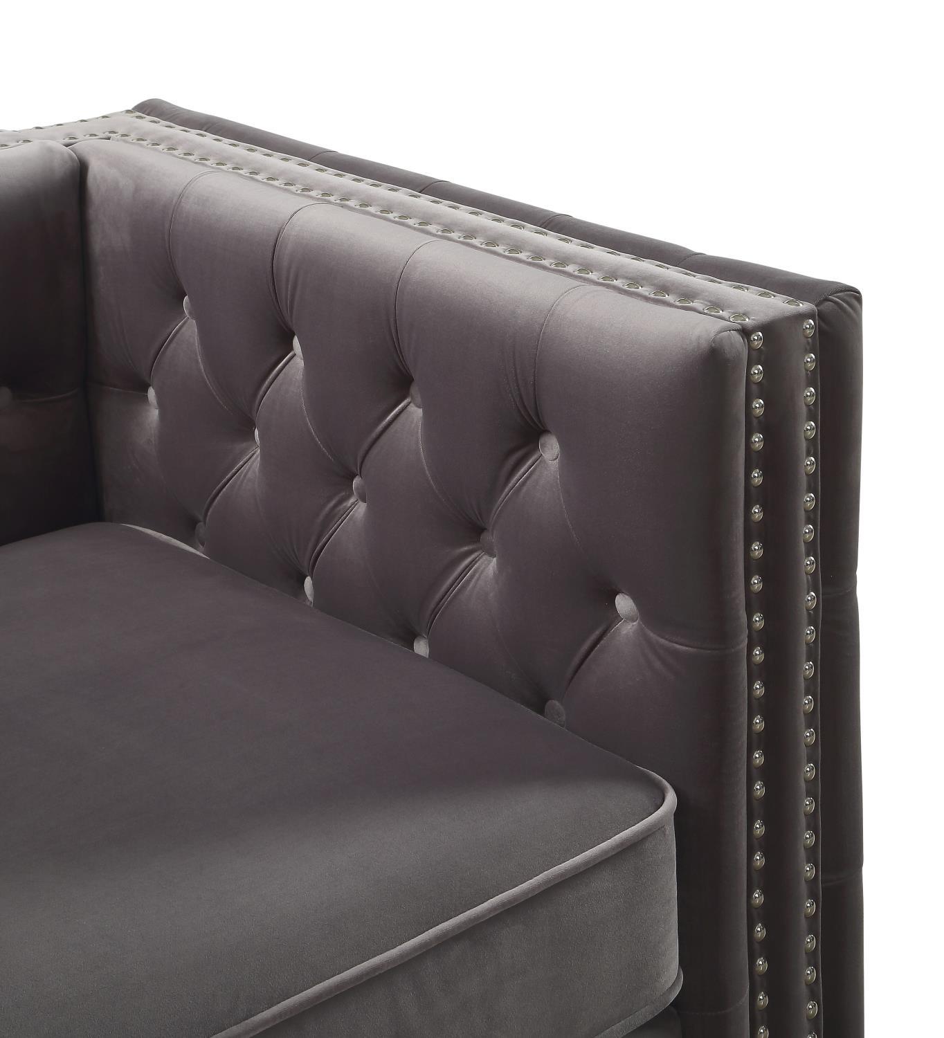 Adecyn Tufted Chair - Dark Grey
