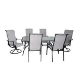 Hanlan 72" Outdoor Dining Table - Charcoal/Glass