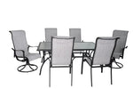 Hanlan 72" Outdoor Dining Table - Charcoal/Glass