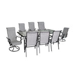 Hanlan 84" Outdoor Dining Table - Charcoal/Glass