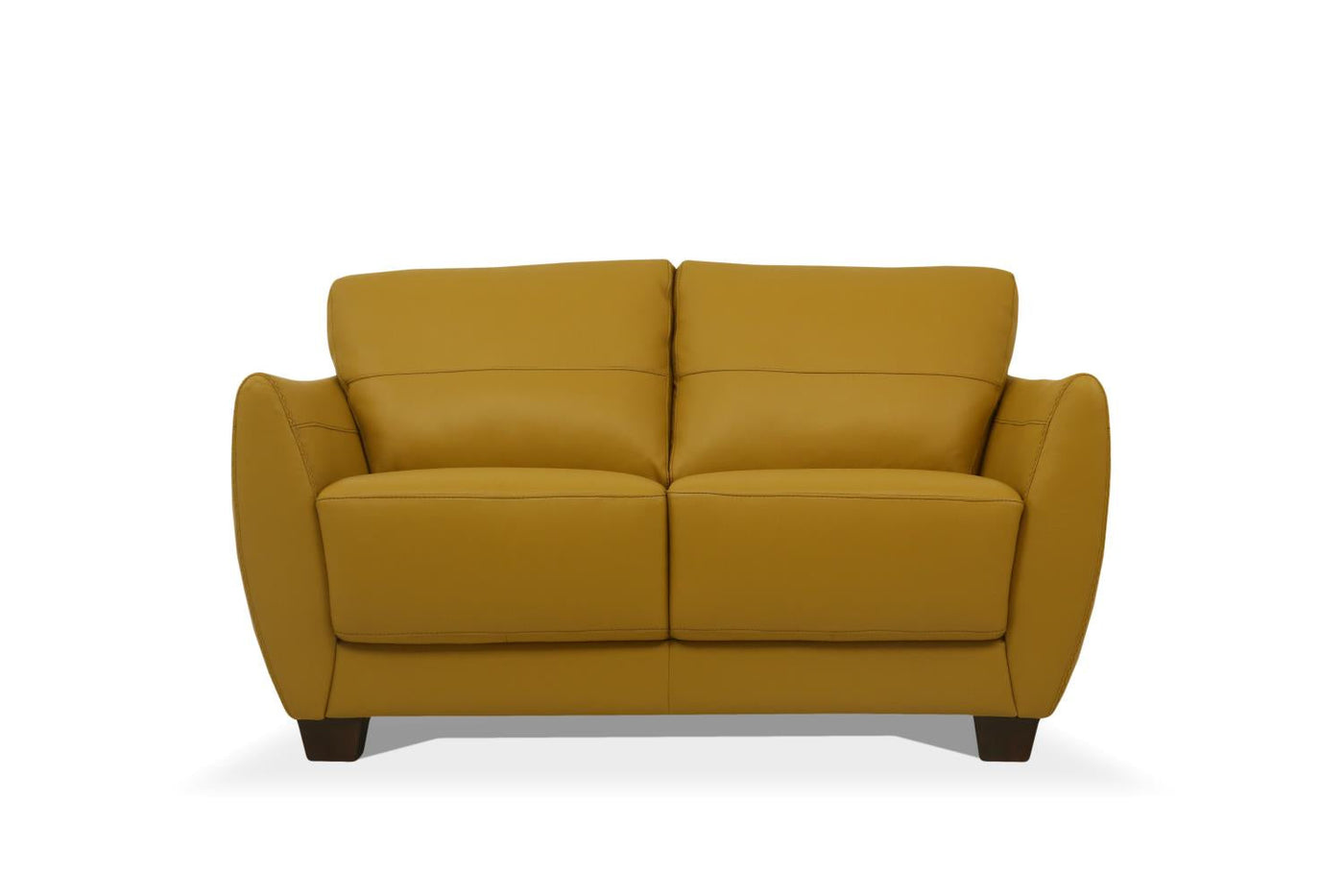 Jon Perse Leather Loveseat - Mustard