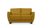 Jon Perse Leather Loveseat - Mustard
