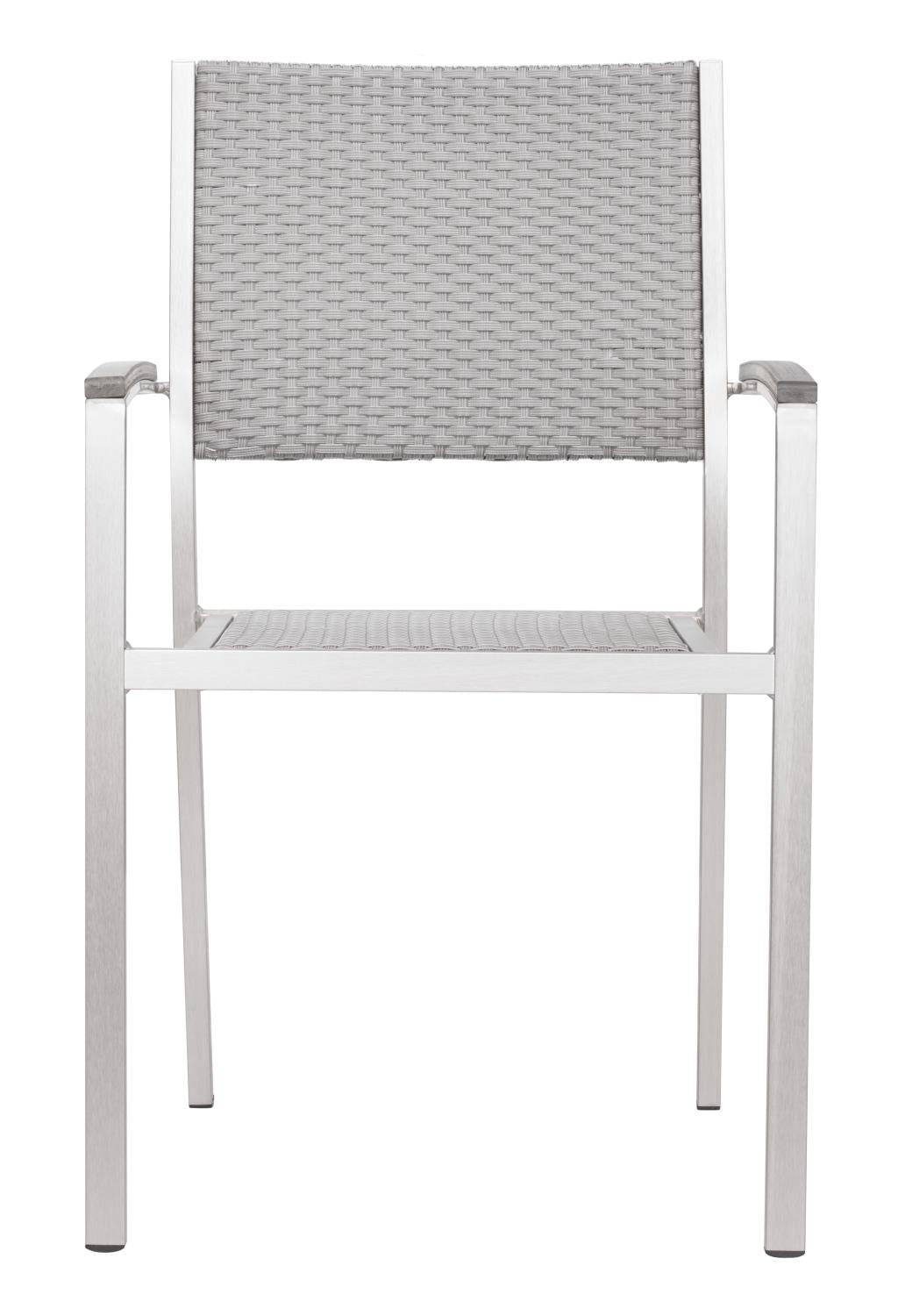 Campania Outdoor Dining Arm Chair - Silver - Set of 2