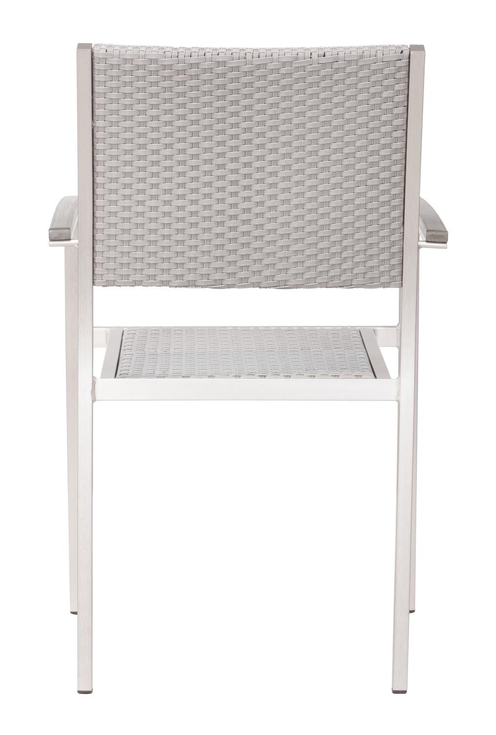 Campania Outdoor Dining Arm Chair - Silver - Set of 2