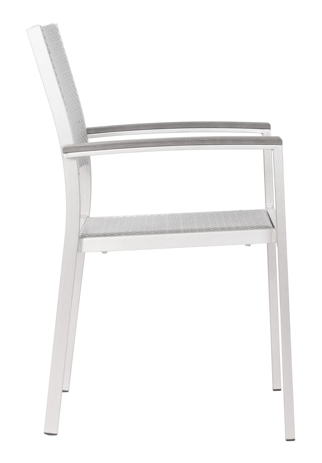 Campania Outdoor Dining Arm Chair - Silver - Set of 2