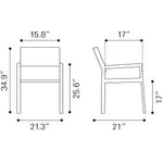 Campania Outdoor Dining Arm Chair - Silver - Set of 2