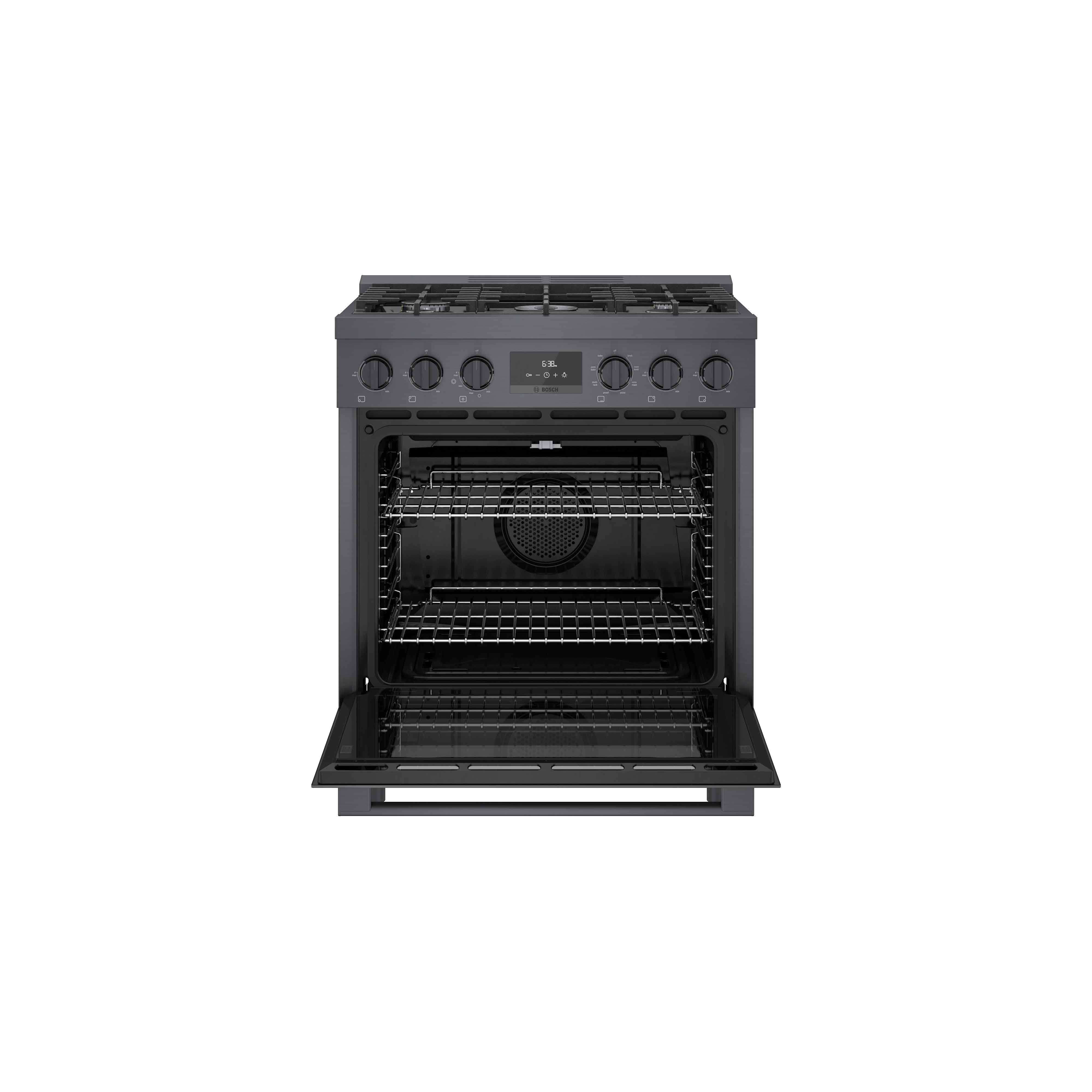 Bosch 30" Industrial Style Duel-Fuel Range Black Stainless Steel - HDS8045C