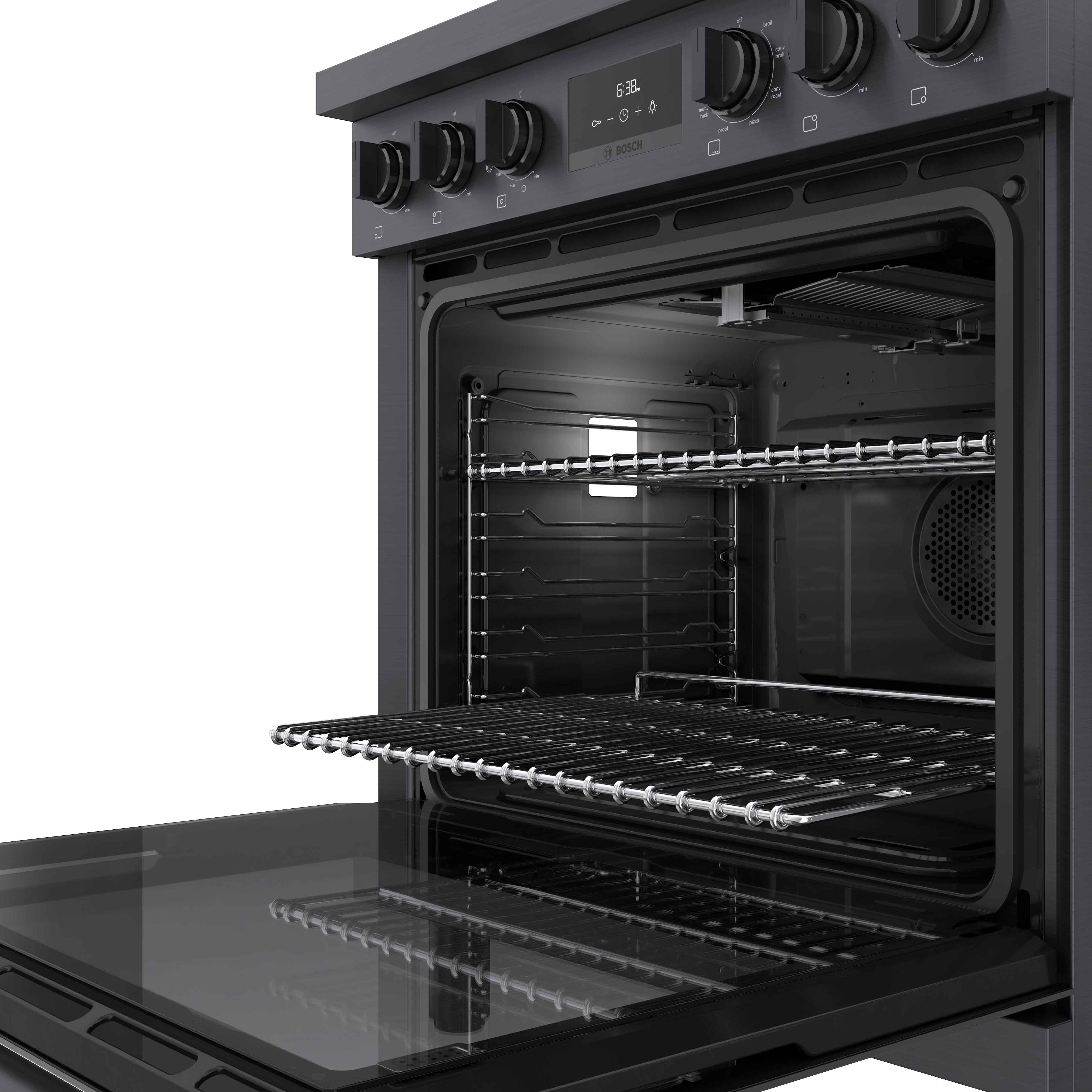 Bosch 30" Industrial Style Duel-Fuel Range Black Stainless Steel - HDS8045C